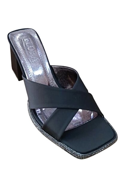 BİLENER Flora 748 Жіночі капці на товстому каблуці з камінцями