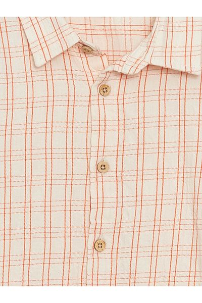 LC Waikiki Lcw Kids Ecru Gabardine Stripe Boy's Shirt
