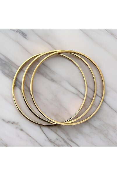 staınless steel سوار من الفولاذ باللون الذهبي Ajda موديل 3 - مجوهرات أنيقة وعصرية مقاس 65 مم