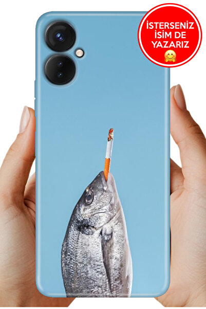 TECNO Spark 9-Pro (KH7n) Kılıf Lüks Desenli Silikon Cover Case Kap Fish Smoke