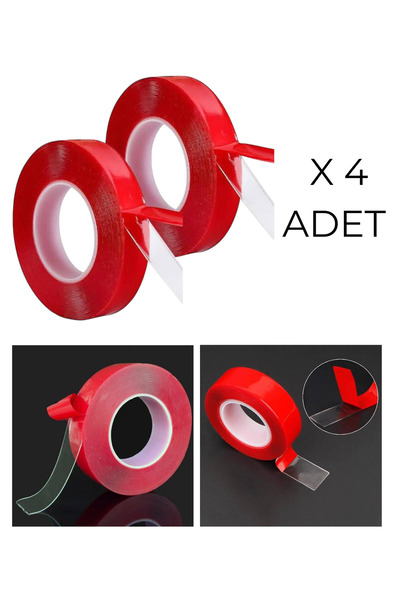 Atx Çift Taraflı Bant Vhb Akrilik Şeffaf Silikonlu 4 Adet