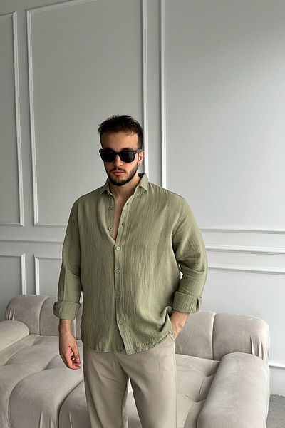 Livio Ferri Ανδρικό βαμβακερό πουκάμισο Tap Oversize