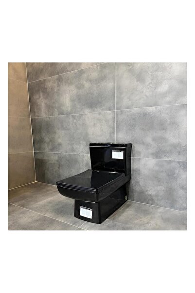 Newarc Power Kanallı Duvara Sıfır Klozet Takım Siyah