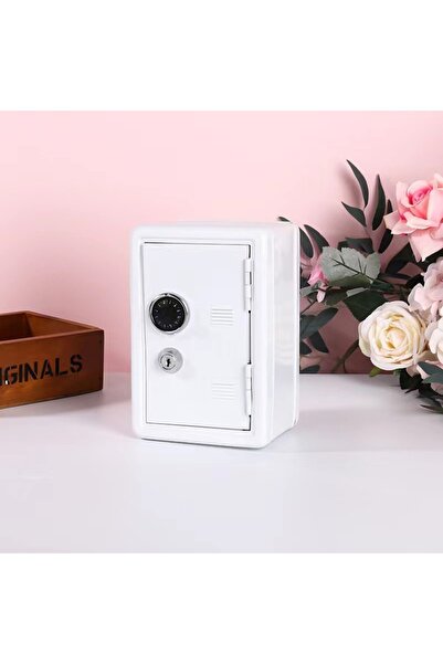 Livava Steel Safe Metal Piggy Bank with Password and Lock, White, 18X12-Surpr...