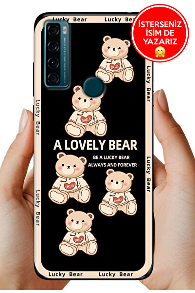 TCL 20 SE Uyumlu Kılıf Rubber Esnek Silikon Tam Koruma Smile Bear