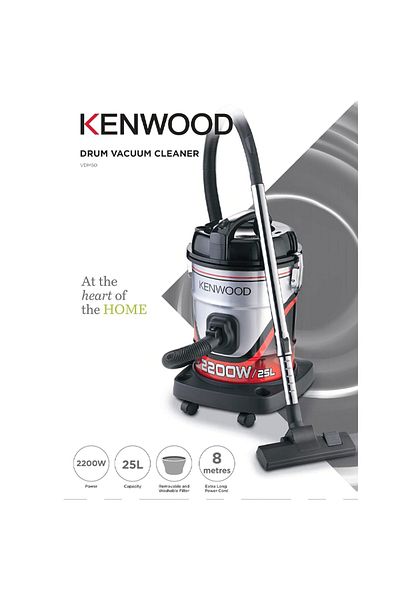 Kenwood Drum Vacuum Cleaner 25L 2200W VDM60 - Red