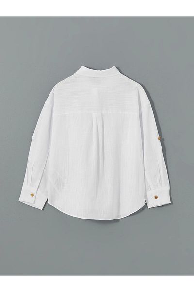 LC Waikiki Lcw Kids White Basic Long Sleeve Girl's Shirt