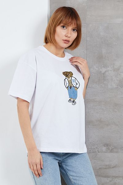 DPARİS Μπλουζάκι Oversize με κέντημα αρκουδάκι