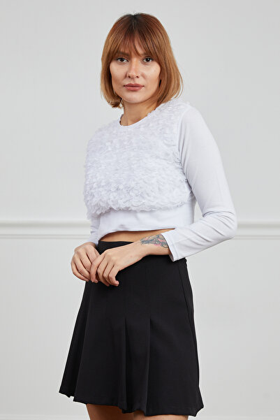 DPARİS Λεπτομερής μπλούζα από τούλι