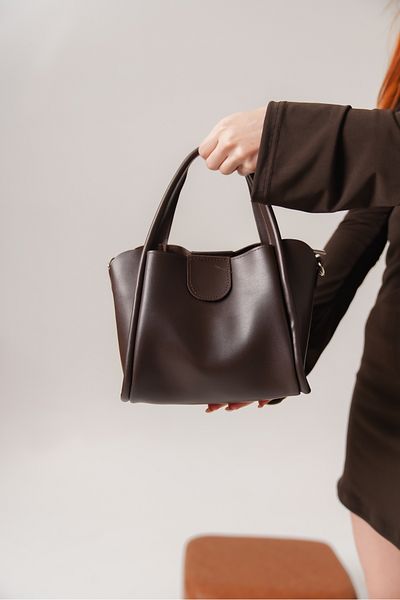 Moda Değirmeni Кафява дамска кожена чанта за ръка и рамо MD1275-316-0003