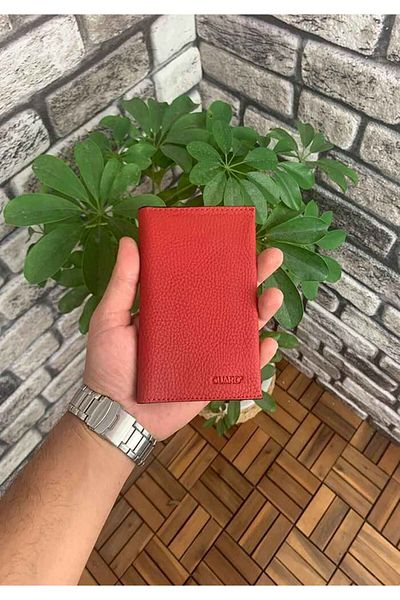 GUARD Red Genuine Leather Passport Case - Grd 250308 Wt1323