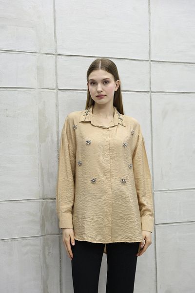 İKLİM LİFE Collar and Stone Front Shirt