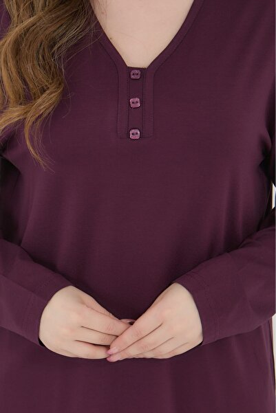 Elçelya Moda Γυναικεία μπλούζα με λαιμόκοψη V Lycra Daily Seasonal Mother χτενισμένη βαμβακερή μπλούζα