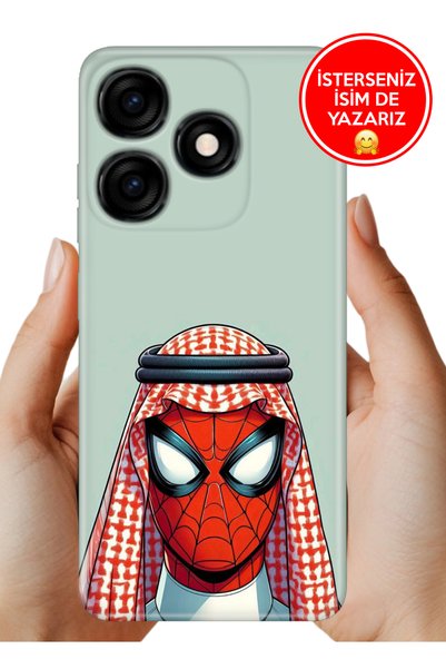 TECNO Spark 10C - 10 4G Kılıf Uv Baskı Temalı Silikon Arabic Spider