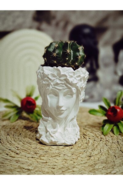 Akronistone Helen Figürlü Beton Sukulent Saksısı 9,5cm