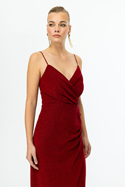 Mi Pret a Porter Mi İp Askılı Uzun Simli Elbise