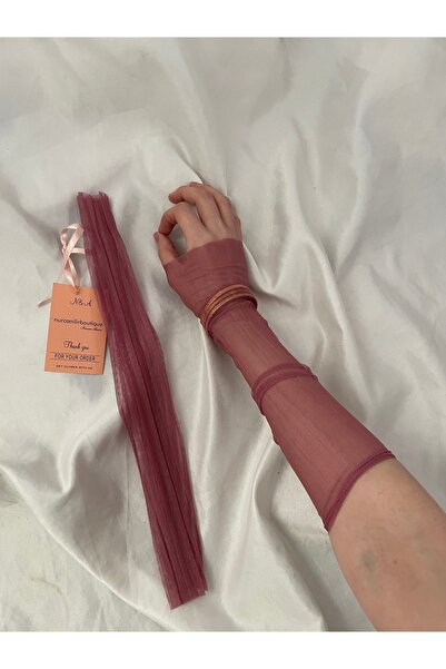 Nurcanilirboutique Gül kurusu zarif eldiven kolluk