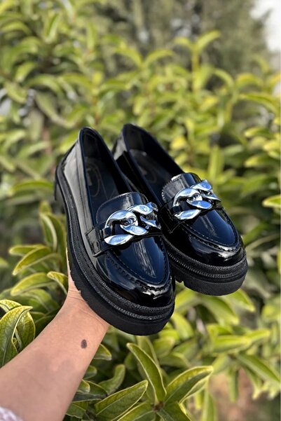 BY WOWEN Жіночі мокасини із золотим ланцюжком - мокасини на товстій підошві