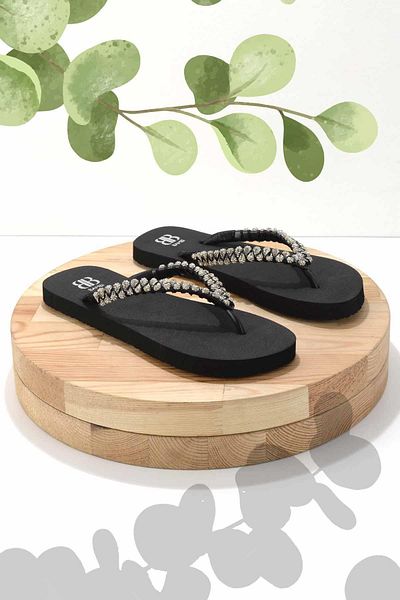 Bambi Papuci de damă Black Lame Black K 04376000459