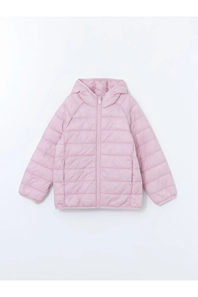 LC Waikiki LCW Kids Lila Palton puf pentru fete cu glugă