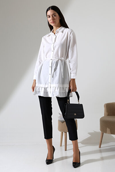 ensade Φούστα με κουμπιά Daisy, πολυστρωματικό υφαντό τουνίκ