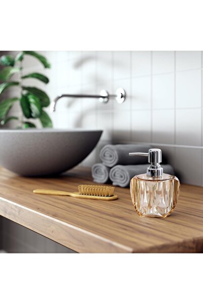 btm home Малък дозатор за сапун с помпено действие, прозрачен дозатор за тече...