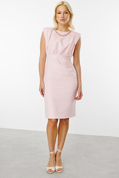 Ekol Φόρεμα Midi με αξεσουάρ αλυσίδας στο γιακά