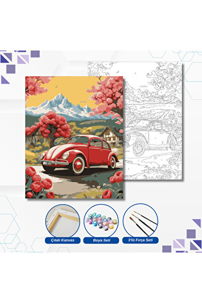 tuvval Sayılarla Boyama Set Kırmızı Wos Wos 30x40 Cm
