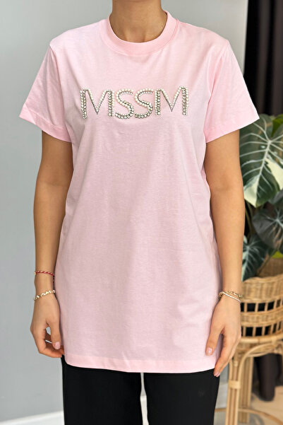 Missemramiss Pink Stone Tshirt Tunic 4741