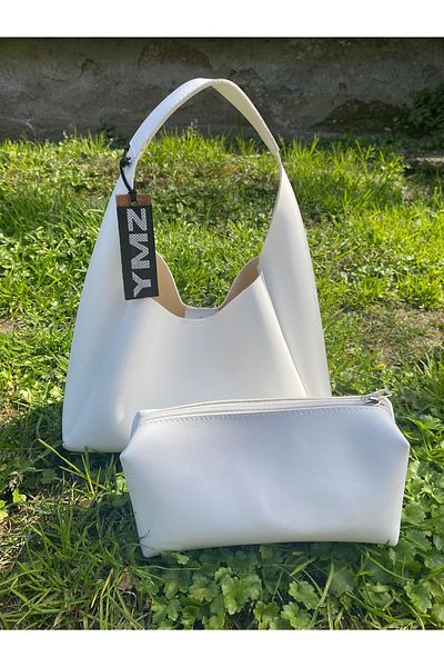 YMZBAG Geantă de mână și de umăr din piele artificială pentru femei, cu compartiment interior cu fermoar