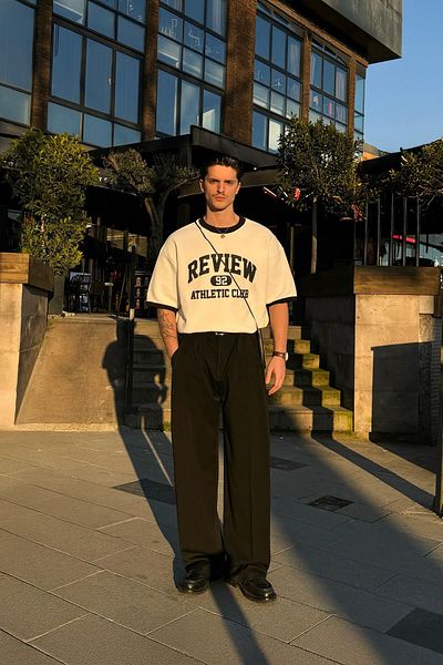 Flaw Wear Athletic Club 92 Printed Ecru Oversize T-Shirt