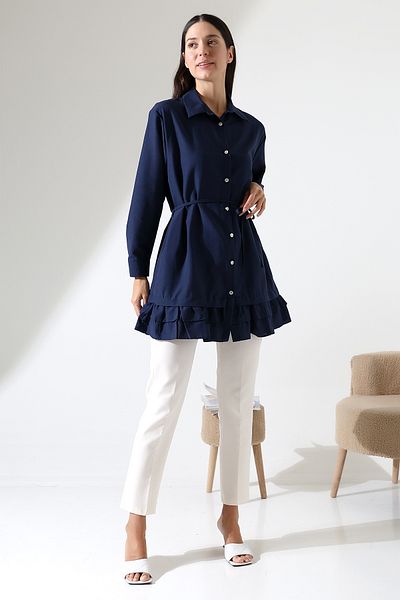 ensade Daisy Button Skirt Layered Woven Tunic