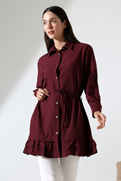 ensade Φούστα με κουμπιά Daisy, πολυστρωματικό υφαντό τουνίκ