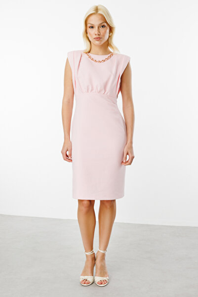 Ekol Φόρεμα Midi με αξεσουάρ αλυσίδας στο γιακά