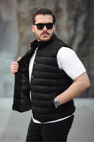 BYzıt Men's Suede Puffer Vest