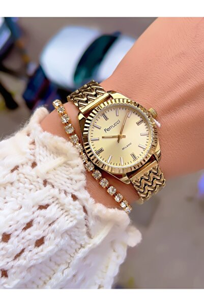 Ferrucci ÇELİK KORDON KADIN KOL SAATİ 3 ATM SU GEÇİRMEZ 2 YIL GARANTİLİ
