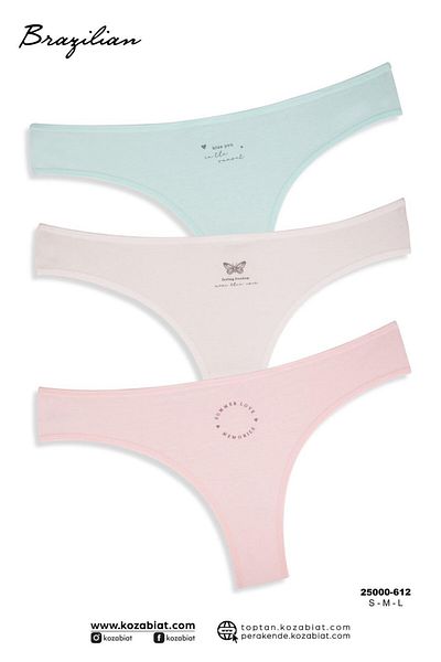 Dominant Colorful Patterned Women's 3-Piece Brazilian