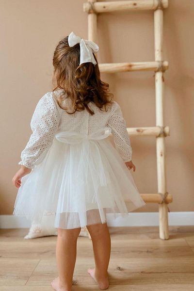Le Mabelle Girls' Dress with White Scallop Blouse and Tulle Skirt - Melissa