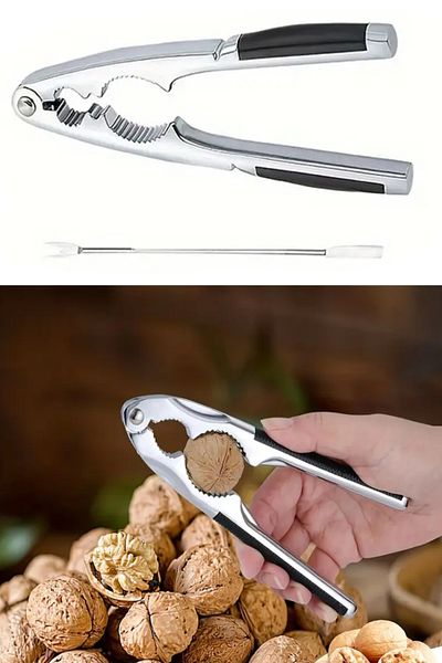 shop Walnut Cracker – Opens 180 Degrees, Non-Slip Rubber Handle