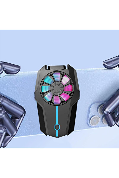 EXENAR 3 Kademeli Şarjlı Gaming Telefon Hava Soğutma Fanı Metal Soğutucu İos ...
