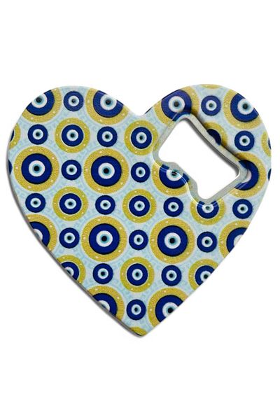 GALATA GIFT Magnet - Bottle Opener - Soda Pop with Evil Eye Beads - Refrigerator Magnet