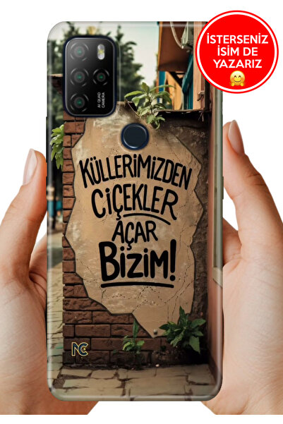 omix X300 - X500 Kılıf Desenli Baskılı Kamera Korumalı Silikon Çiçekler Açar