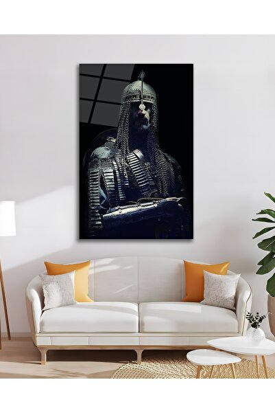 Çağ Baskı Sultan Alparslan Selçuklu Cam Tablo Modern Ev Ofis Salon Duvar Oda ...