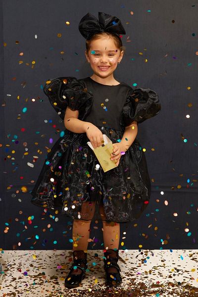 Le Mabelle Black Crowned Organza Girl's Party Dress - Carlene