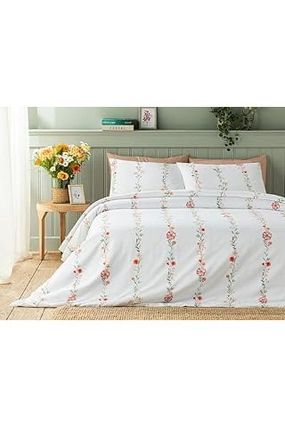 karadağsb English Home Romantic Line Digital Printed Soft Cotton Single Duvet Cover Set 160X220 cm Light