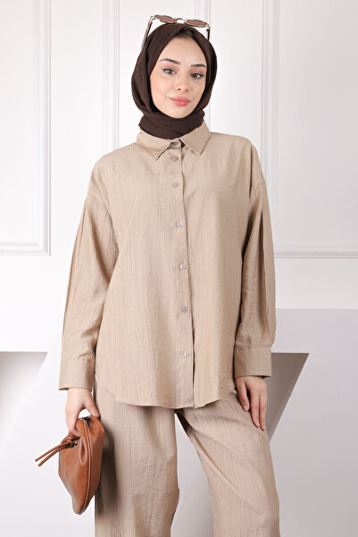 İmajButik Mink Waist Elastic Shirt Pants Suit