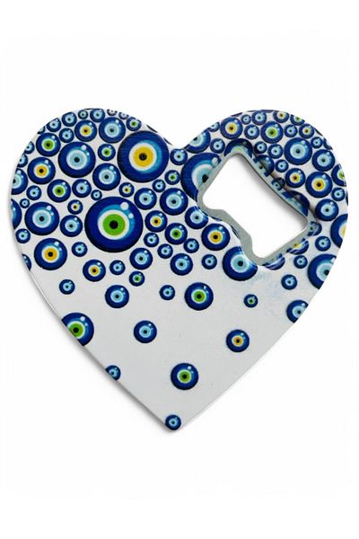 GALATA GIFT Magnet - Bottle Opener - Soda Pop with Evil Eye Beads - Refrigerator Magnet