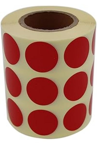 Hepta Collection Ready Labels , Ready Al Get Fast 25mm Round Sticker Permanent Color Code Dot Stickers, Roll