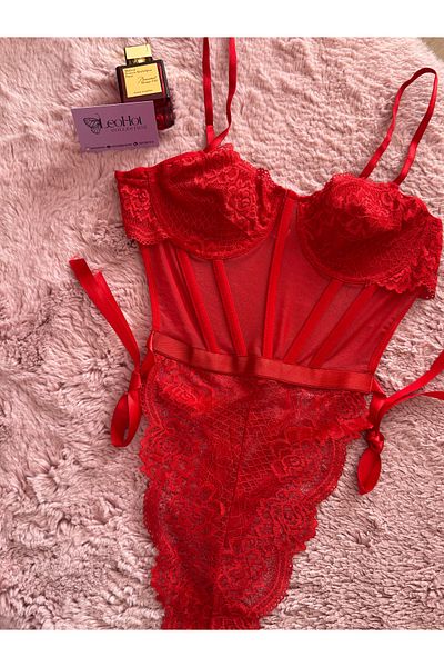 MODA Transparent Bodysuit with Lace