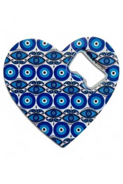 GALATA GIFT Magnet Heart Span Bottle Span Evil Eye Beaded Soda Soda and Refrigerator Cable